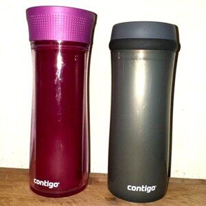 Contigo Autoseal Spill-Proof Travel Mugs Pink & Gray 12oz BPA-Free Plastic